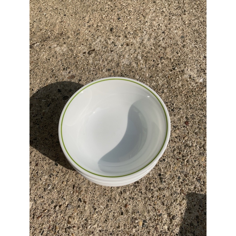 (4) Corelle Wildflower Spring Meadow Strawberry Sundae 6.25" Bwl Lime Grn
